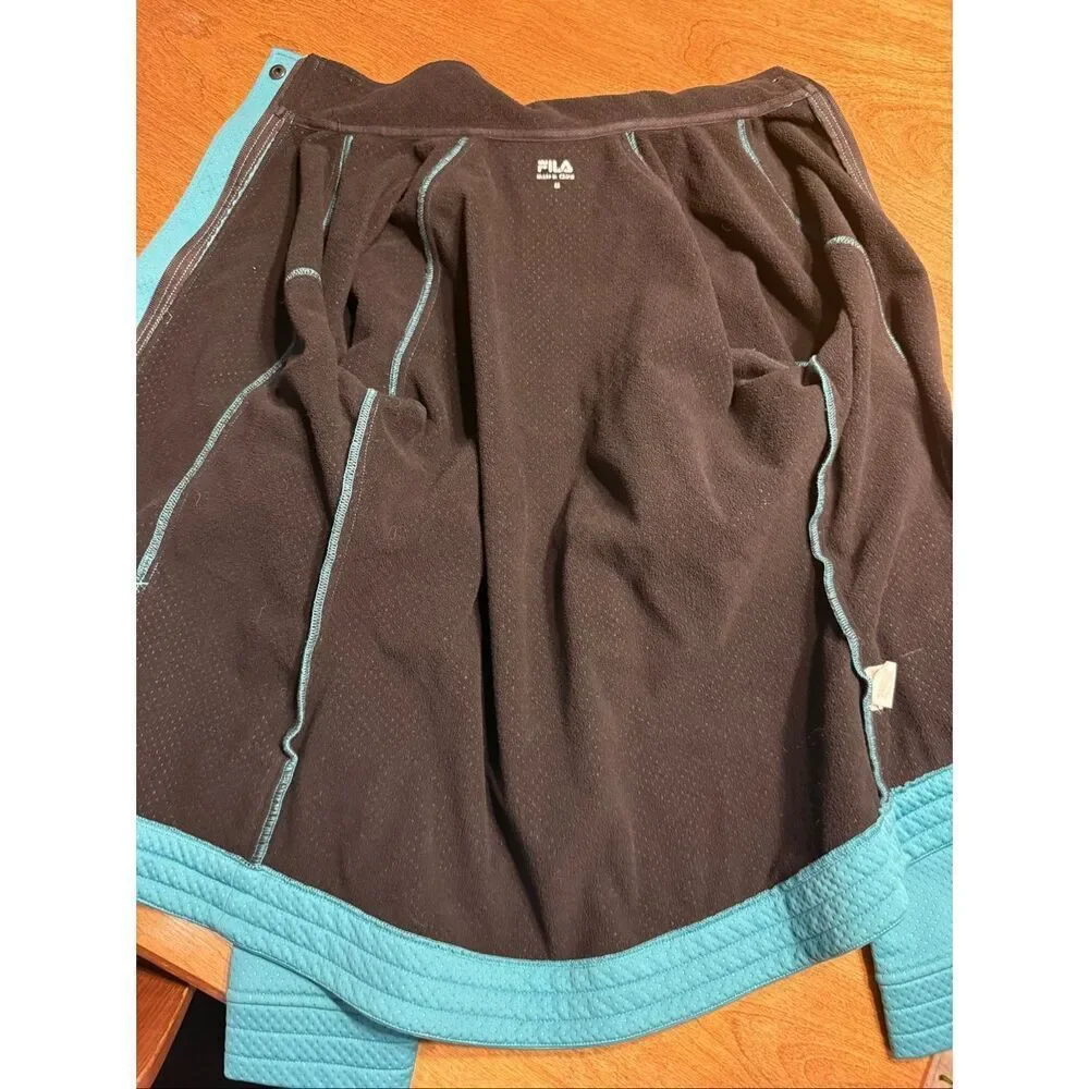 Fila Women's Soft Shell Long Sleeve Mock Neck Full Zip Jacket Turquoise Medium